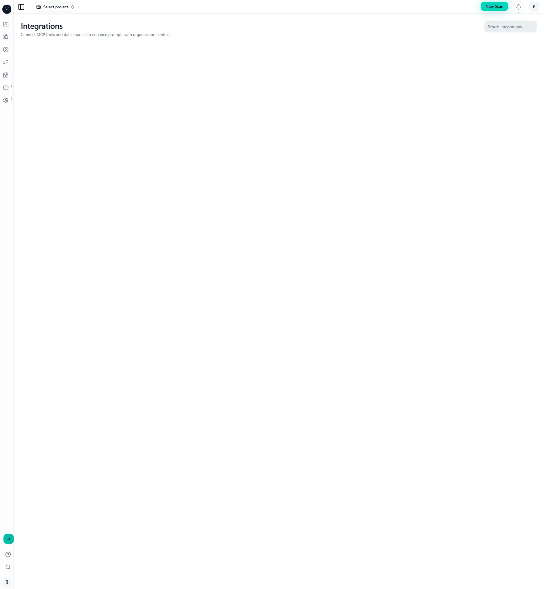 Integrations page